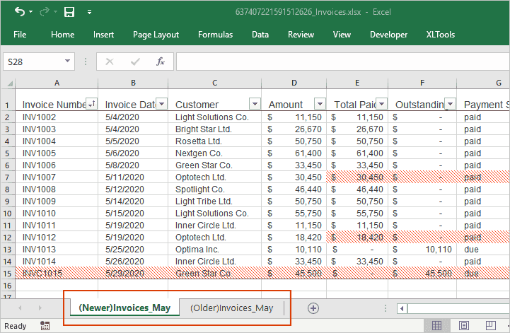 Version Control: compare two versions of Excel worksheet and see the changes highlighted