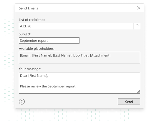 Send emails with Mail Merge closeup