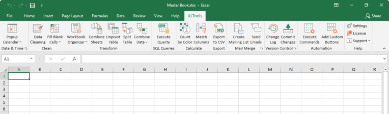 XLTools ribbon in Excel spreadsheet
