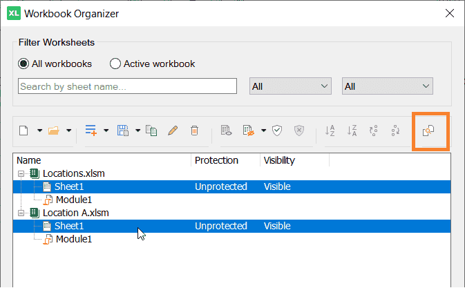 Compare two worksheets