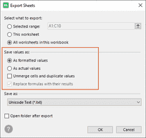 How to export tables and worksheets to XLSX, TXT, PDF and other formats ...