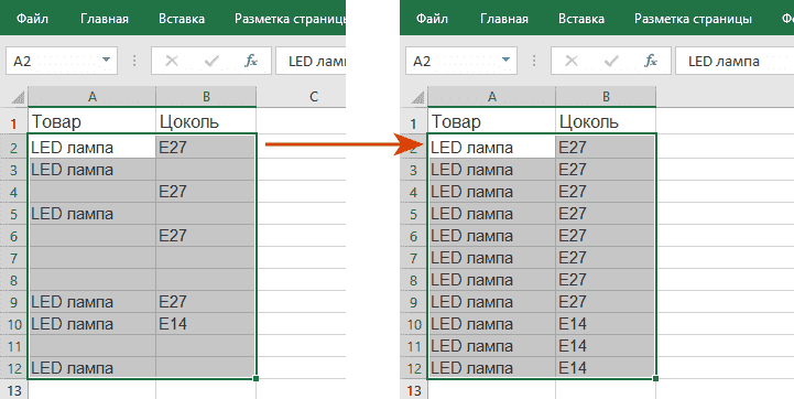 Как заполнить пустые ячейки в Excel с помощью надстройки XLTools