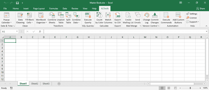 Add XLTools Add-in in Excel ribbon