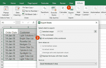 How to export tables and worksheets to XLSX, TXT, PDF and other formats ...