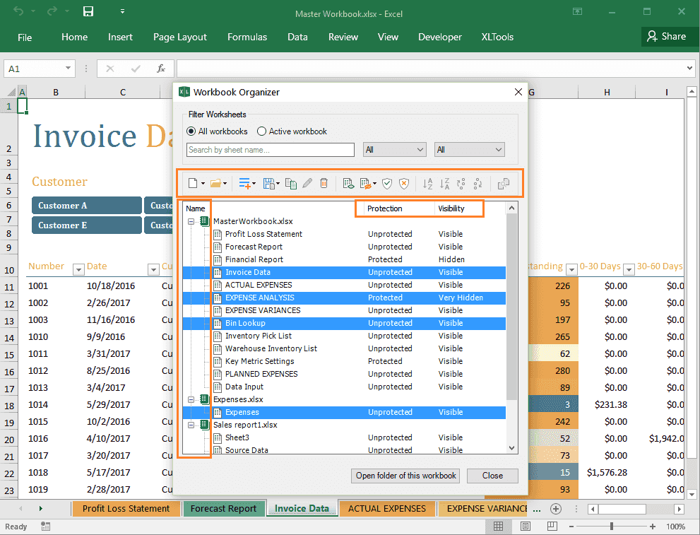 Excel Workbook Organizer overview