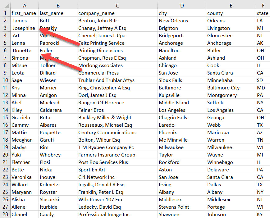 Leading spaces in a raw dataset in Excel