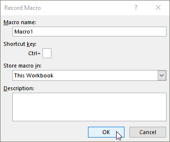 Step 2: name the macro rebore recording