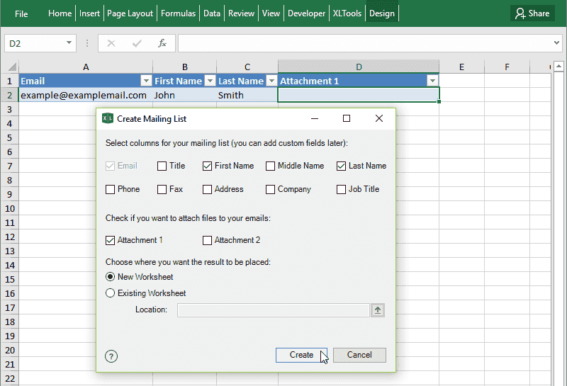 Create The Mailing List In Excel The Table Of Recipients For Mail Merge