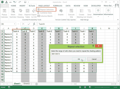 How to select alternate rows and columns in Excel – user guide | XLTools