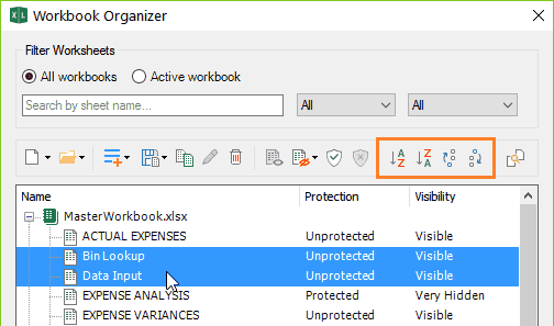 Reorder and sort Excel worksheets