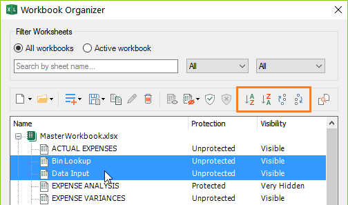Reorder and sort Excel worksheets