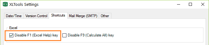 Disable F1 key and stop Excel Help
