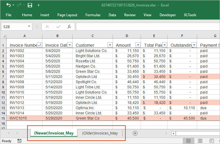 Version Control: compare two versions of Excel worksheet and see the changes highlighted