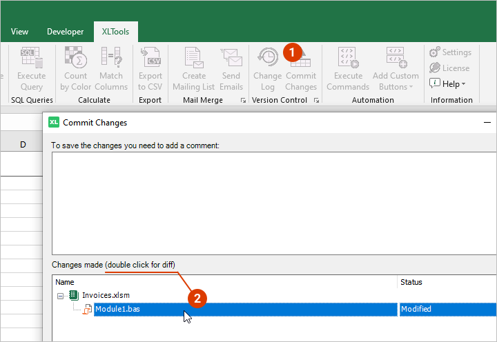 Version Control: how to preview and diff changes in VBA before commit