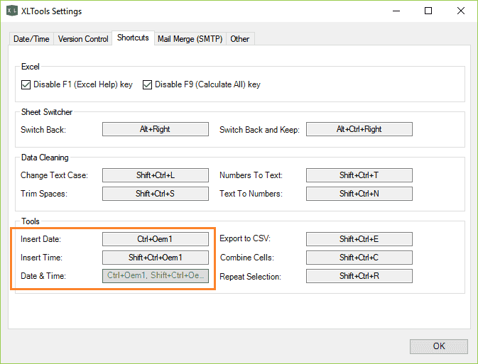 Set shortcuts for the Popup Clock in Excel